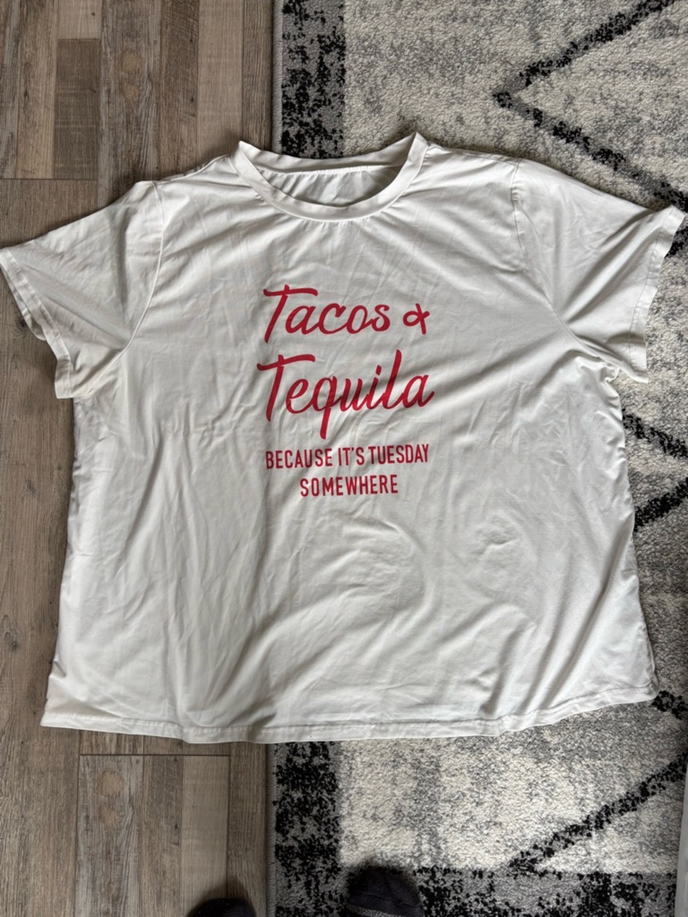 White Short Sleeve Graphic Tee - Tacos & Tequila
